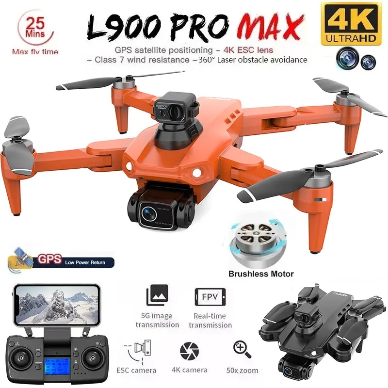 Drone Rc Fpv Pro - L900 Pro MAX GPS โดรน 4K