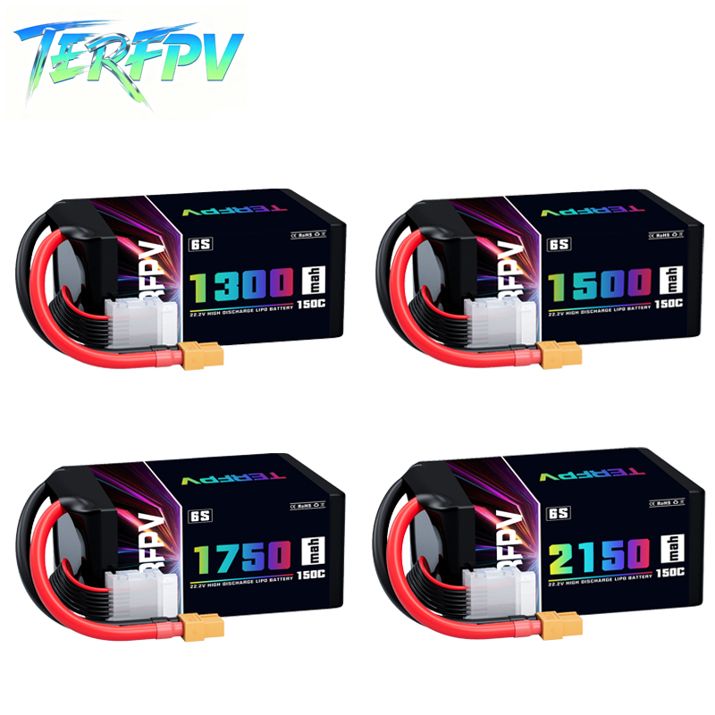 Drone Rc Quadcopter Controller - TERFPV แบตเตอรี่ลิโป้ 6S 22.2V 1300/1500/1750./2150mAh 150C