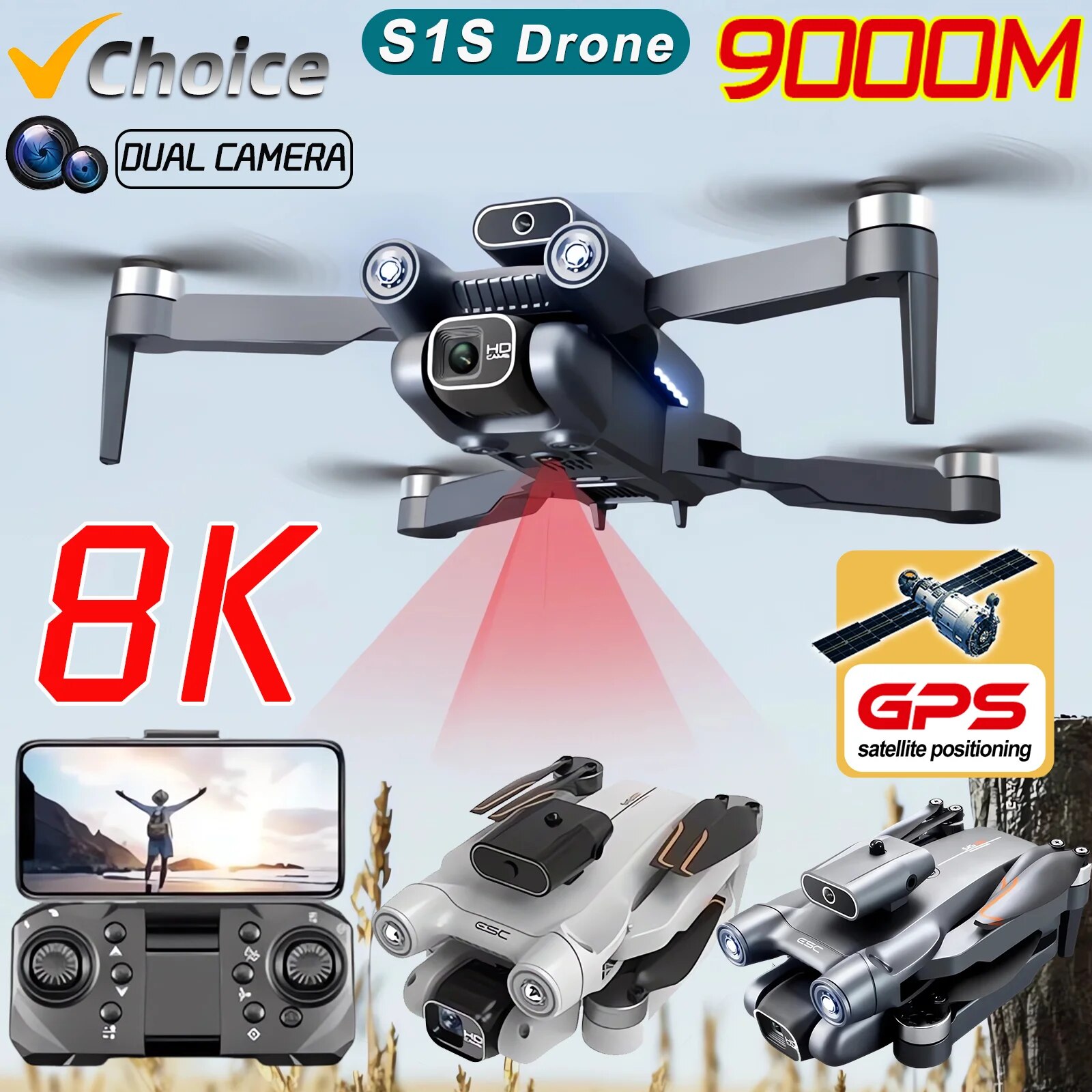 Drone Rc S1S - โดรน S1S 5G WiFi 4K กล้อง