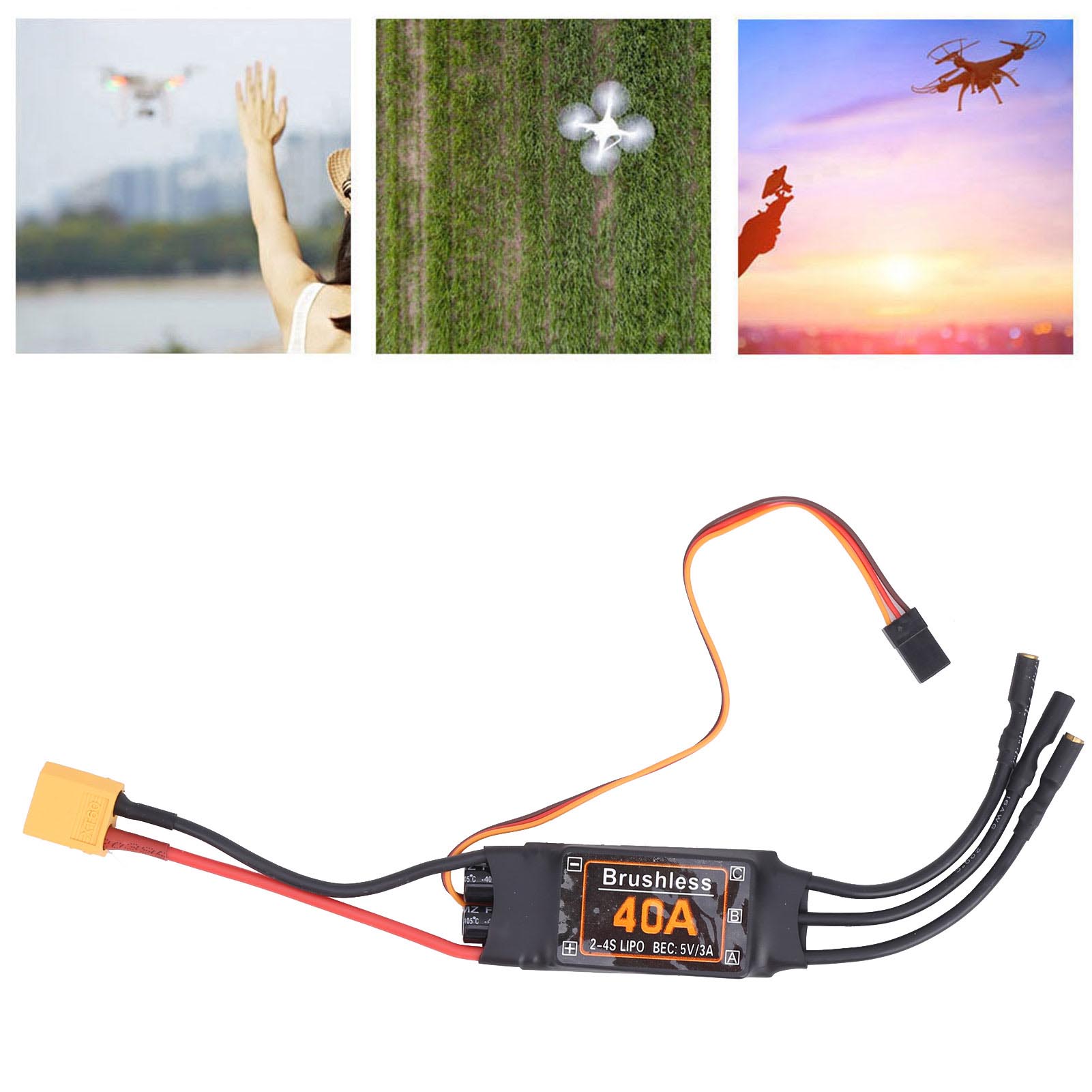Drone Rc Accessories - 40A ตัวควบคุมความเร็ว ESC แบบไม่มีแปรงถ่าน อุปกรณ์เสริม RC