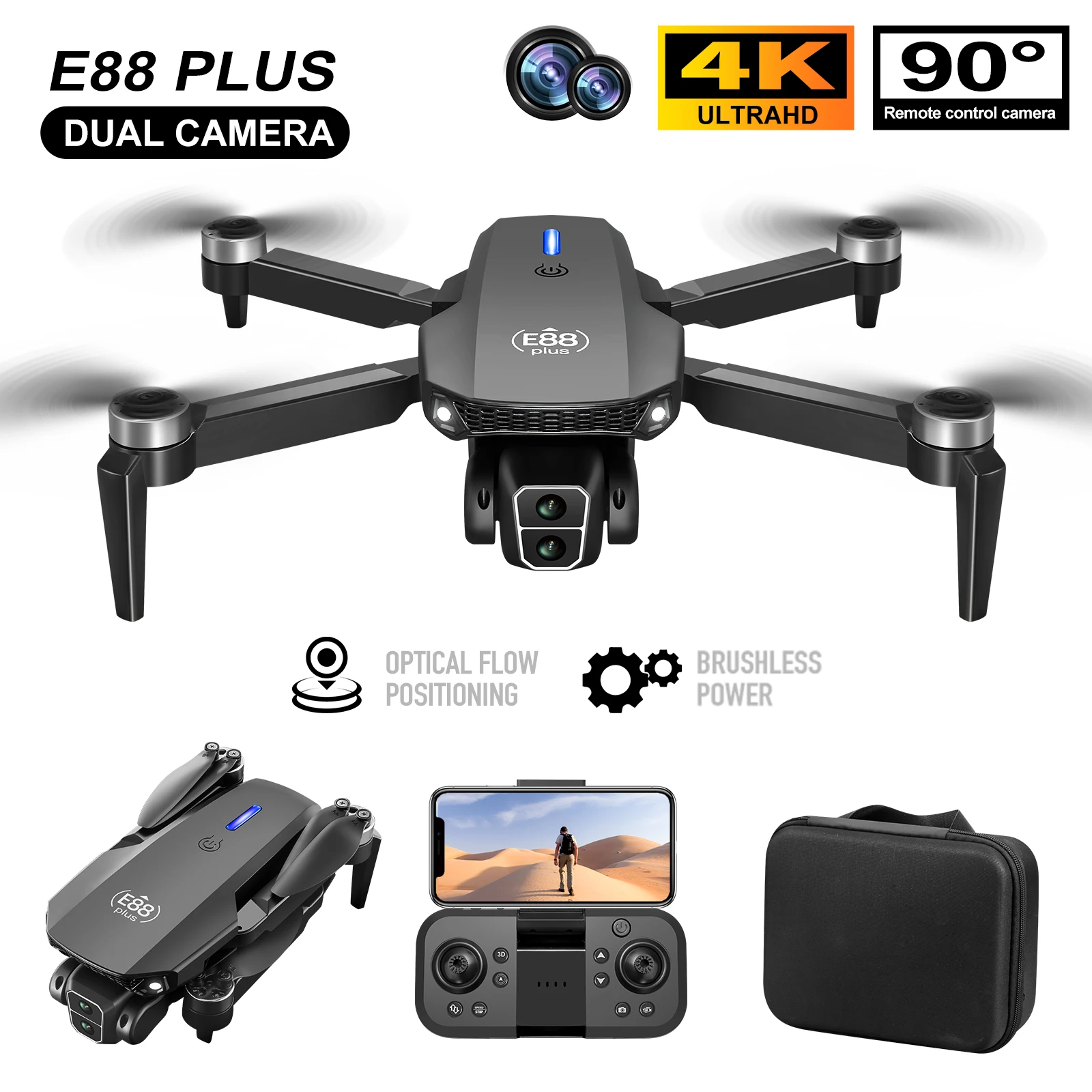 Drone Z - โดรนโดรน E88 Plus ใหม่: 90 °