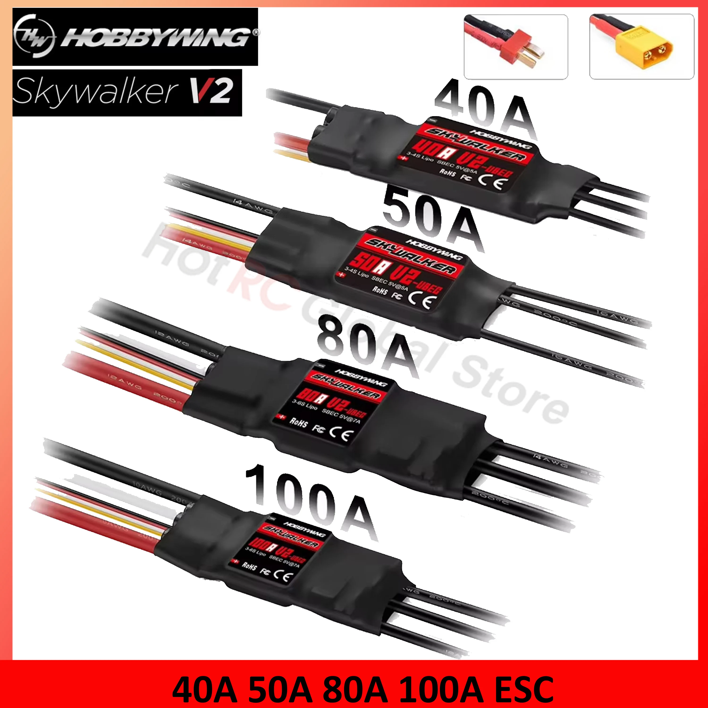 Drone Rc Quadcopter Controller - Hobbywing Skywalker ชุด V2 80A 50A