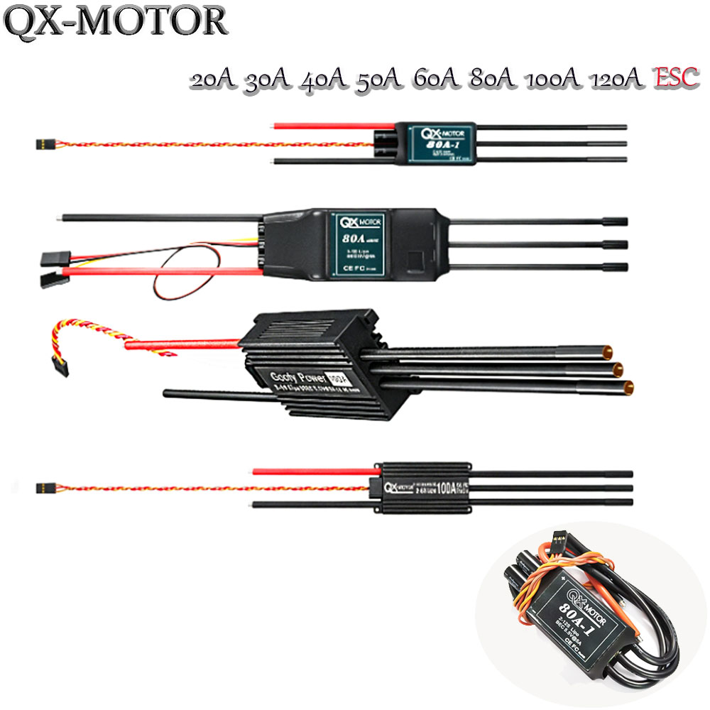 Drone Rc Jet - ตัวควบคุมความเร็วแบบไร้แปรงถ่าน 20A-120A ใช้ได้กับมอเตอร์พัดลมแบบท่อ QX-MOTOR EDF สำหรับโดรน