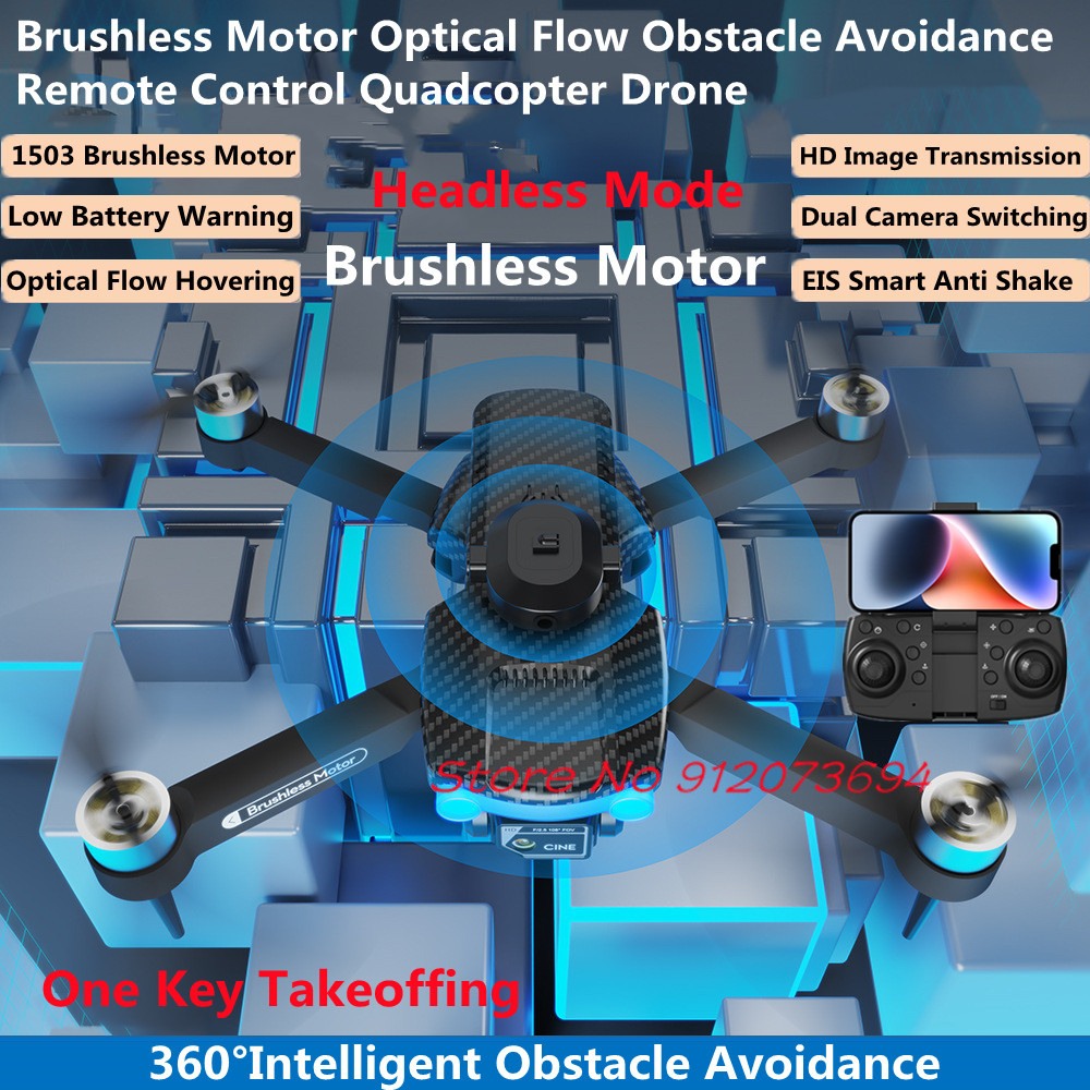 Drone Rc S1S - โดรนควอดคอปเตอร์บังคับวิทยุแบบไร้แปรงถ่าน พร้อมระบบหลบหลีกสิ่งกีดขวาง EIS ป้องกันการสั่นไหวอัจฉริยะ แจ้งเตือนแบตเตอรี่ต่ำ รุ่นโดรนควอดคอปเตอร์บังคับวิทยุ
