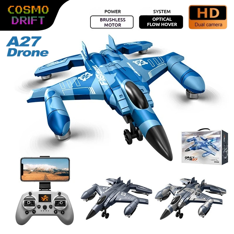 Drone Rc Fighter Jet - เครื่องบินรบ A27 บังคับวิทยุ มอเตอร์แบบไร้แปรงถ่าน ปีกตรึง สำหรับถ่ายภาพทางอากาศ