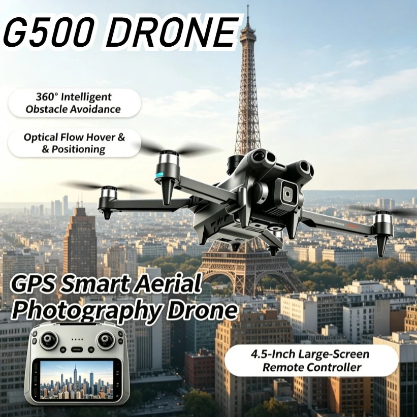 Drone Smart Rc Foldable - โดรนอัจฉริยะ G500 รุ่นดั้งเดิม พร้อมระบบหลบหลีกสิ่งกีดขวาง ระบบกลับฐานด้วยการไหลของแสง หน้าจอ