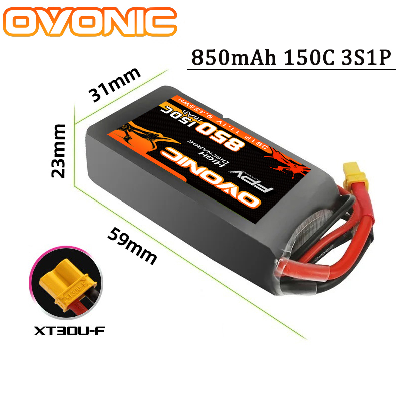 Drone Zll Rc - OVONIC 850mAh 11.1V 95C แบตเตอรี่ลิโป้พร้อมปลั๊ก XT30