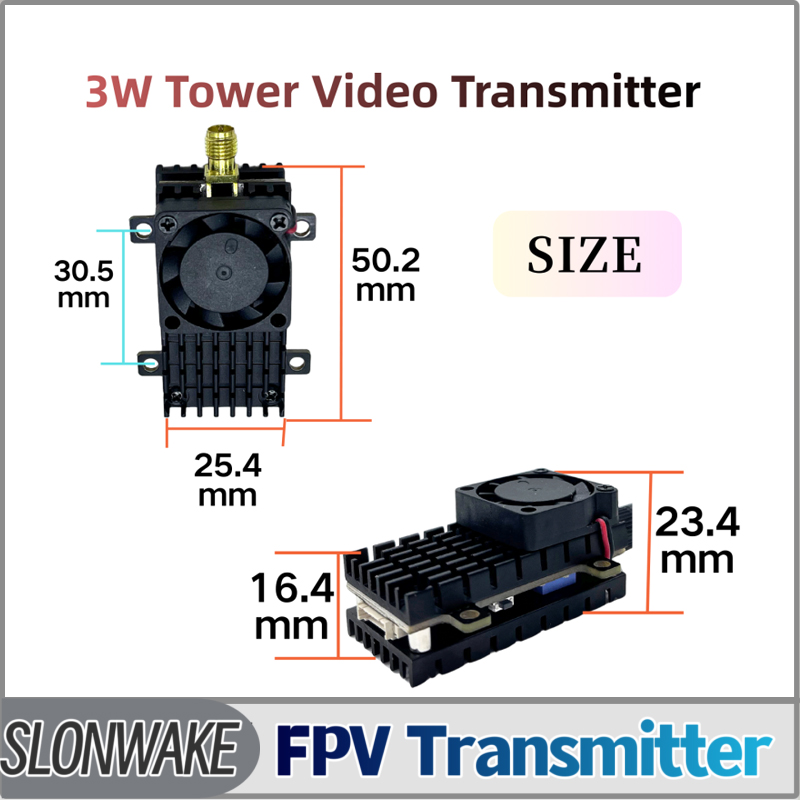 Drone Rc1 - โมดูลส่งสัญญาณวิดีโอ SLONWAKE 5.8G 3000mW แบบจำลอง VTX
