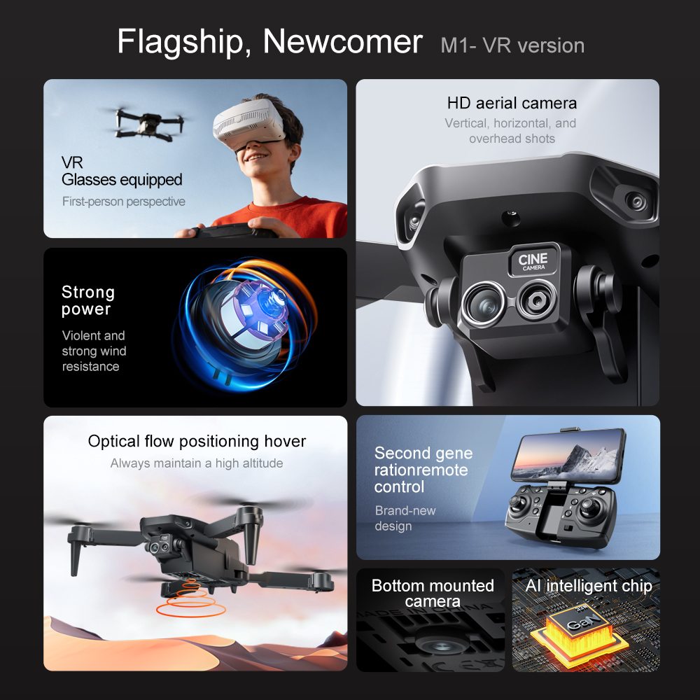 โดรนพับได้ GISAEV M1 พร้อมกล้อ - Drone Smart Rc Foldable บทวิจารณ์และราคา
