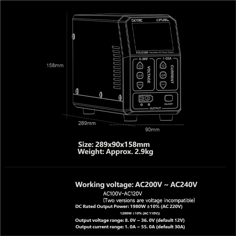 SKYRC PSU2000 1980W แหล่งจ่ายไ - Drone Rc Battery บทวิจารณ์และราคา