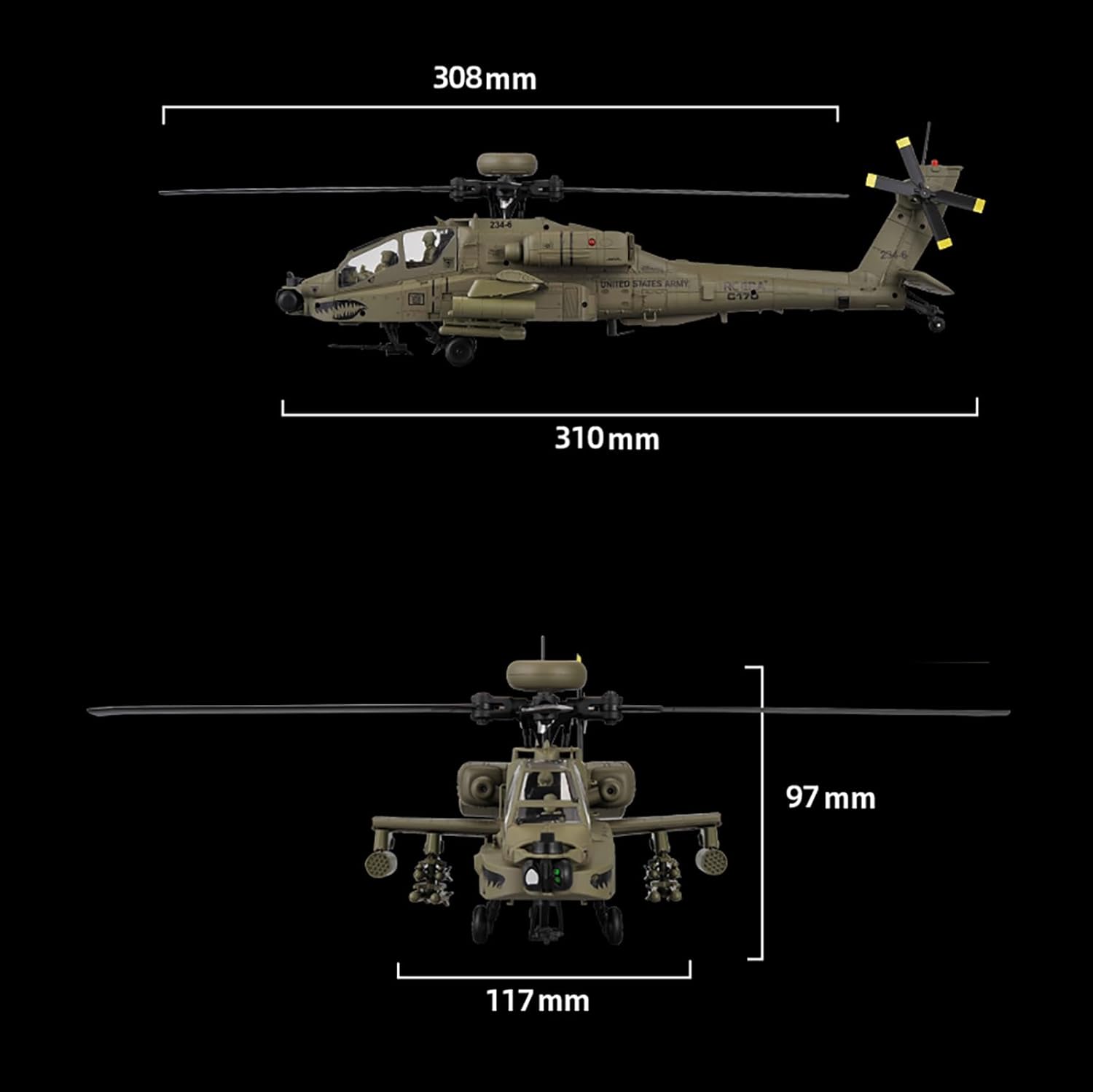เฮลิคอปเตอร์บังคับวิทยุ 310 มม - Drone Shahed Rc บทวิจารณ์และราคา