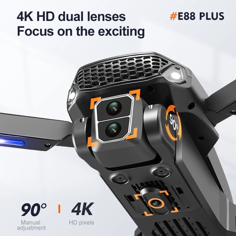 โดรนโดรน E88 Plus ใหม่: 90 °   - Drone Z บทวิจารณ์และราคา