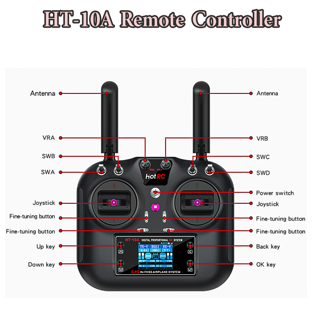 Hotrc Hot RC HT-10A HT10A รีโม - Drone Rc Accessories บทวิจารณ์และราคา